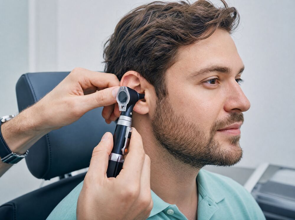 Professional ear cleaning for a patient at Optimum Audiology, serving Victorville, Hesperia, and the High Desert
